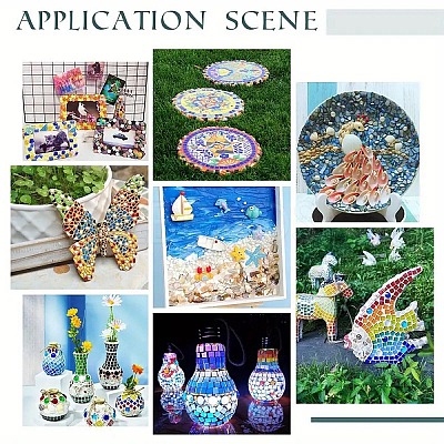 Mosaic Tiles Porcelain Cabochons DIY-YWC0009-01A-1