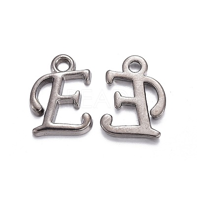 Gunmetal Plated Alloy Letter Pendants LS-PALLOY-J718-01B-E-1