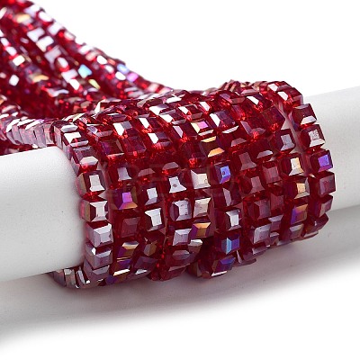 Electroplate Glass Beads Strands LS-EGLA-R030-4x4mm-04-1