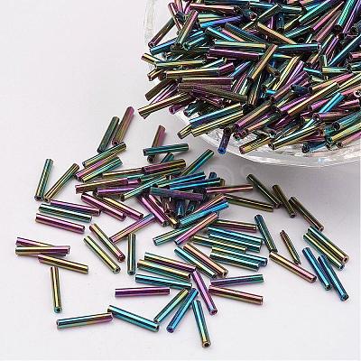 Glass Bugle Beads SEED-E001-9mm-409#-1