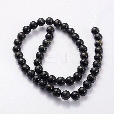 Natural Serpentine/Green Lace Stone Beads Strands X-GSR8mmC146-1
