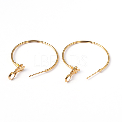 Golden Plated Brass Hoop Earrings X-EC108-1NFG-1