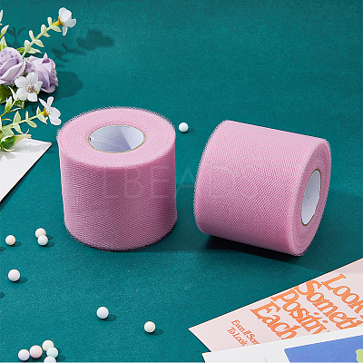 50 Yards Elastic Polyester Deco Mesh Ribbons SRIB-WH0011-129B-1