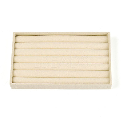 6-Slot Rectangle Velvet Wedding Ring Storage Display Trays AJEW-WH0471-129B-01-1