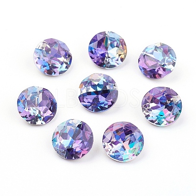 Pointed Back & Back Plated K9 Glass Rhinestone Cabochons RGLA-J012-10mm-539LS-1