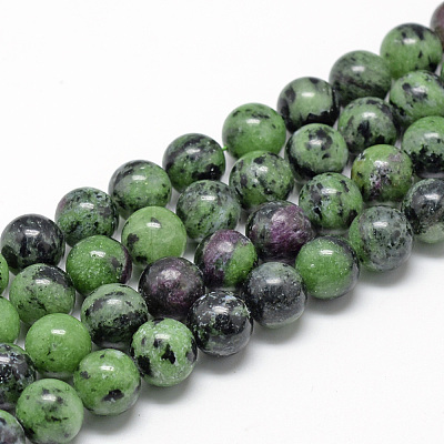 Natural Ruby in Zoisite Beads Strands G-R446-4mm-25-1