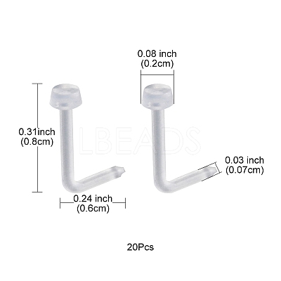 Acrylic L-Shaped Nose Ring AJEW-YW0001-06G-1
