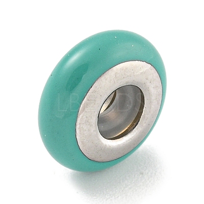 304 Stainless Steel Enamel European Beads STAS-U005-01C-P-1