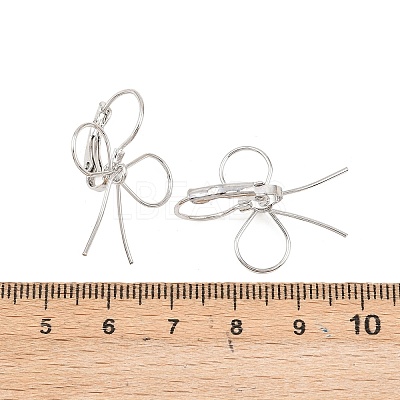 Bowknot Brass Leverback Earrings EJEW-A150-04C-P-1