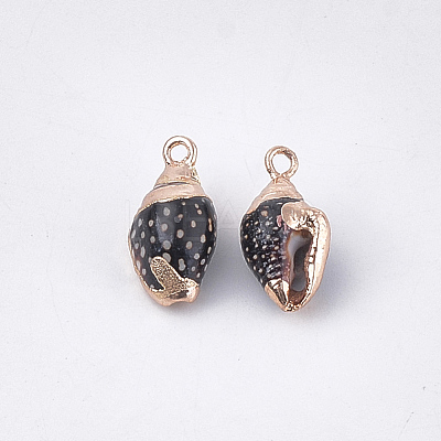 Electroplate Spiral Shell Pendants X-SSHEL-T009-19-1