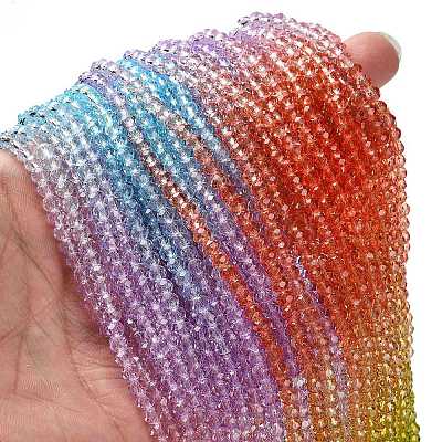 Transparent Painted Glass Beads Strands LS-DGLA-A034-T4mm-A12-1