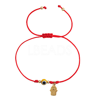 Glass Evil Eye Beaded Braided Bracelets ID6668-6-1