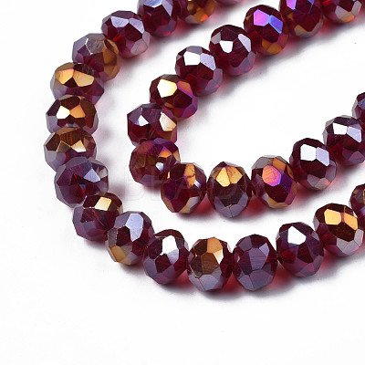 Electroplate Glass Beads Strands EGLA-A034-T8mm-B29-1