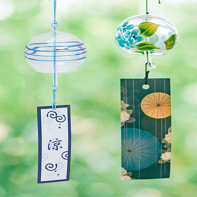 Glass Round Wind Chimes AJEW-WH0270-709C-1