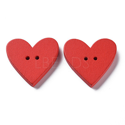 2-Hole Spray Painted Wood Buttons X-WOOD-S055-48-1