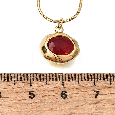 304 Stainless Steel Pave Cubic Zirconia Pendant Necklaces SA-CBADCF0-03G-1