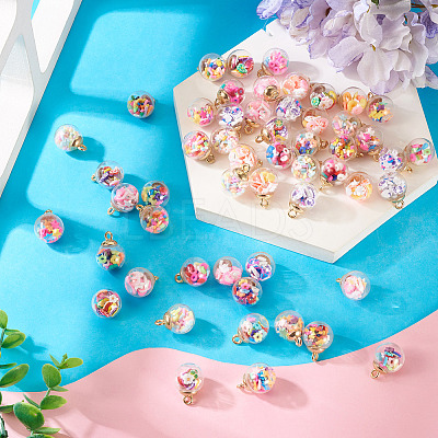 54Pcs 9 Styles Glass Pendants FIND-TA0008-55-1