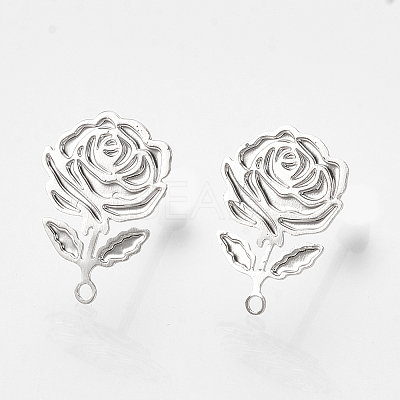 Brass Stud Earring Findings X-KK-S345-279P-1