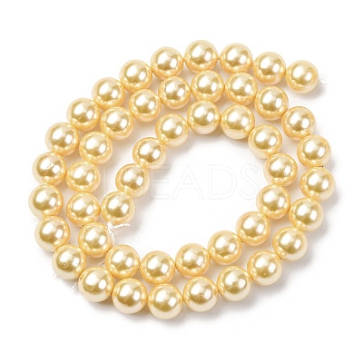 Electroplated Shell Pearl Beads Strands BSHE-G041-8mm-01-1