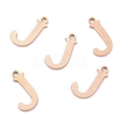 Ion Plating(IP) 304 Stainless Steel Alphabet Charms STAS-H122-J-RG-1