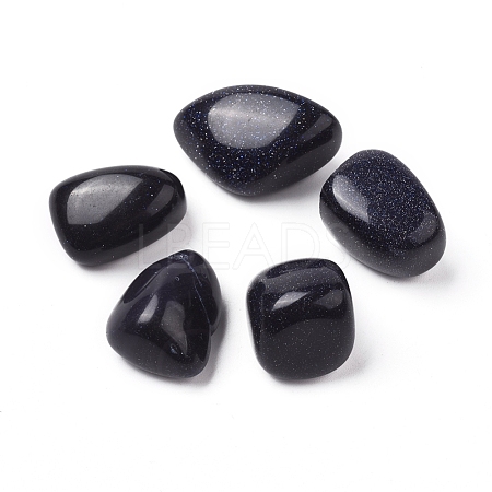 Synthetic Blue Goldstone Beads G-K302-A14-1
