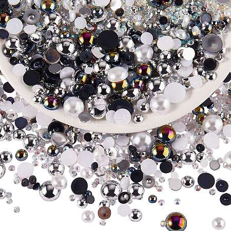 60g Resin patch multi size mixed pearl patch DIY jewelry accessories(2 bags) JX586N-1