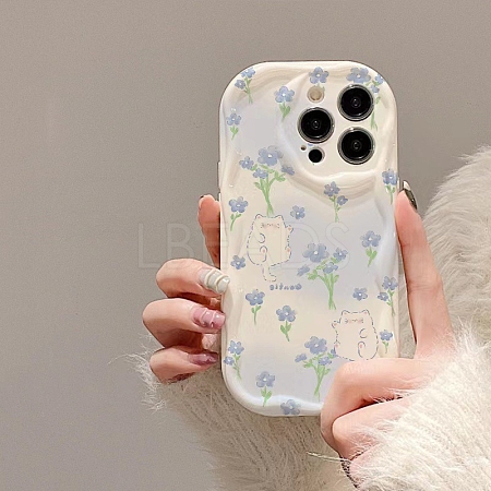 Tulip Cat Pattern TPU Plastic Mobile Phone Cover PW-WGD8F46-07-1