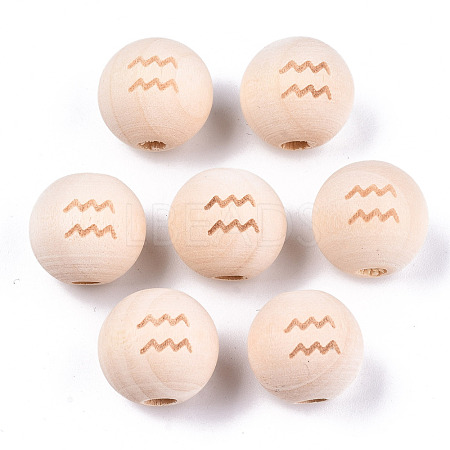 Unfinished Natural Wood European Beads WOOD-S045-142A-09-1