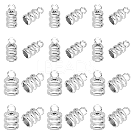 80Pcs 2 Size 201 Stainless Steel Cord Ends STAS-DC0010-93-1