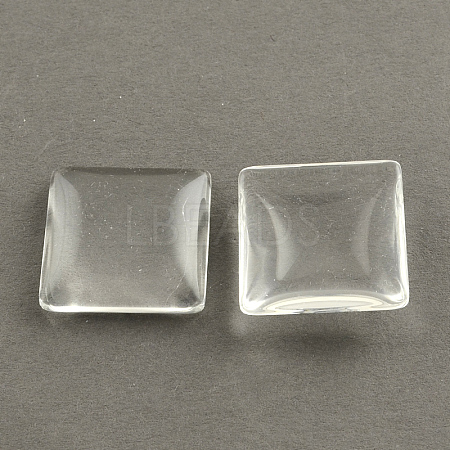 Transparent Glass Square Cabochons GGLA-S022-25mm-1