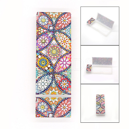 DIY Rectangle Diamond Painting Pencil Case Kits DIAM-PW0001-201I-1