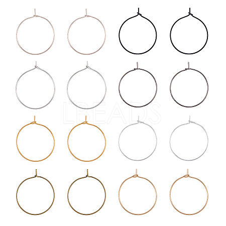 SUPERFINDINGS 400Pcs 8 Colors Iron Hoop Earrings IFIN-FH0001-72B-1