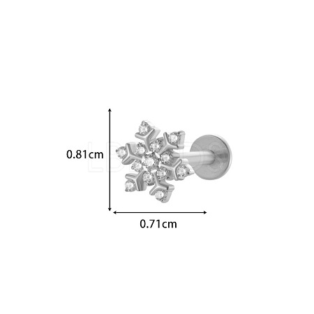 Titanium Alloy Micro Pave Cubic Zirconia Cartilage Earrings WGCFBAF-16-1