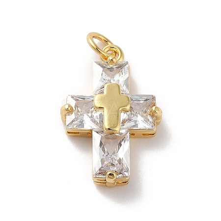 Rack Plating Brass Micro Pave Cubic Zirconia Pendants LS-KK-A160-05G-1
