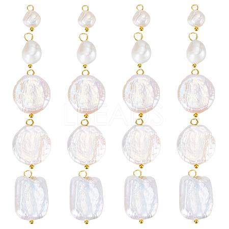 20Pcs 5 Style Natural Pearl Pendants PALLOY-PH01822-1