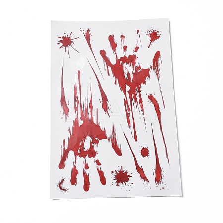 Halloween Theme PVC Static Stickers DIY-F133-02-1