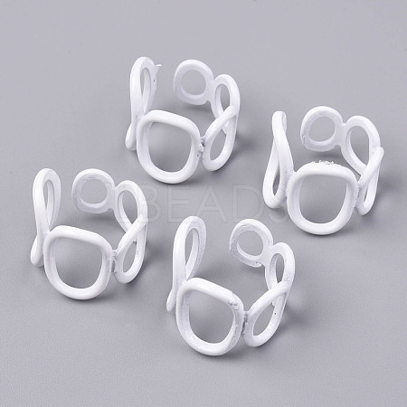 Spray Painted Alloy Cuff Rings RJEW-T011-26-RS-1