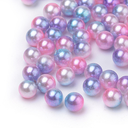 Rainbow Acrylic Imitation Pearl Beads OACR-R065-4mm-A13-1