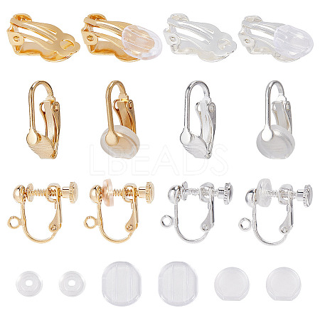 12Pcs 6 Style Brass Clip-on Earring Findings DIY-SC0021-28-1