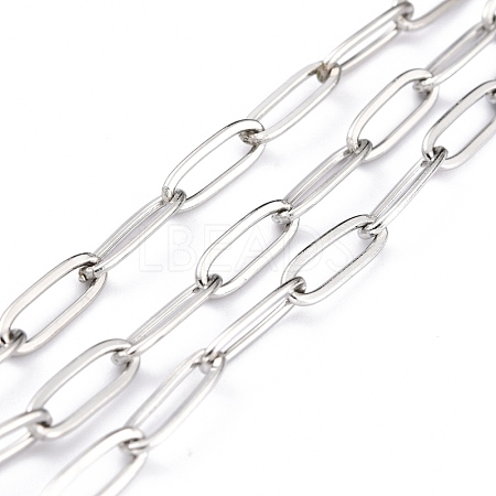 Tarnish Resistant 304 Stainless Steel Paperclip Chains CHS-O010-03P-1