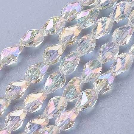 Electroplate Glass Beads Strands X-EGLA-I009-FR04-1