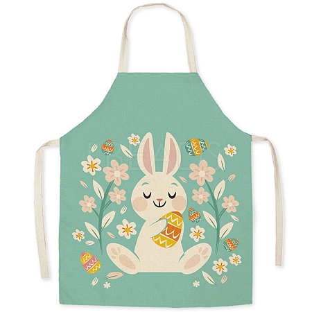 Cute Easter Rabbit Pattern Polyester Sleeveless Apron PW-WG98916-31-1