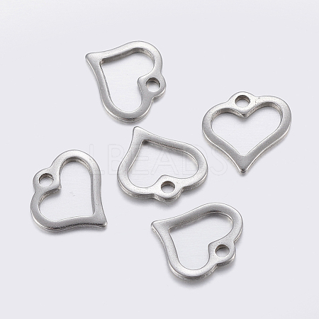 Tarnish Resistant 304 Stainless Steel Open Heart Charms STAS-F159-38P-1