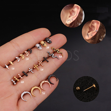 316L Surgical Stainless Steel Cartilage Earrings WGB8CAB-13-1