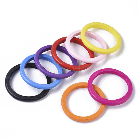 Spray Painted Maple Wood Linking Rings WOOD-T019-40-1