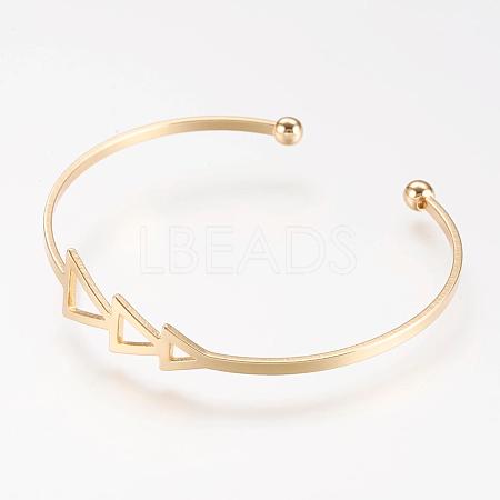 Brass Cuff Bangle BJEW-P168-F13-1