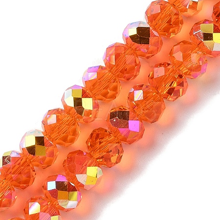 AB Color Plated Transparent Electroplate Beads Strands EGLA-H104-06A-1