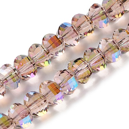 Transparent Electroplate Glass Beads Strands GLAA-Q099-C01-04-1
