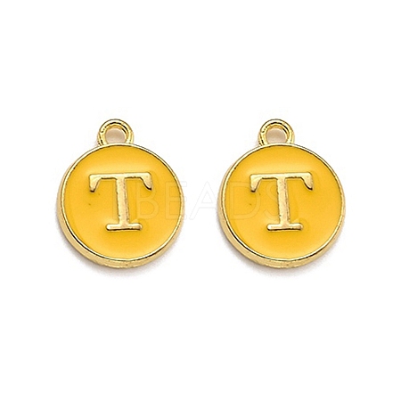 Golden Plated Alloy Enamel Charms LS-ENAM-Q437-13T-1