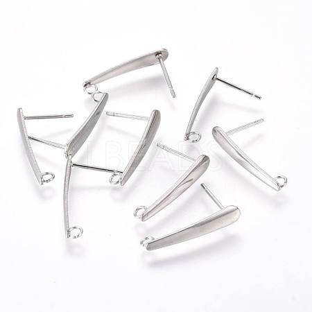 304 Stainless Steel Ear Stud Components STAS-F222-036-1